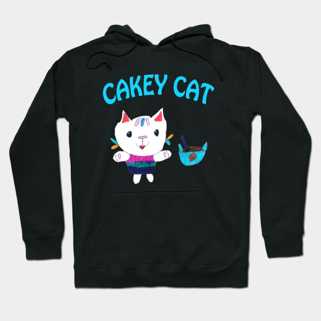 Cakey Cat Drawing Hoodie by Kids’ Drawings 